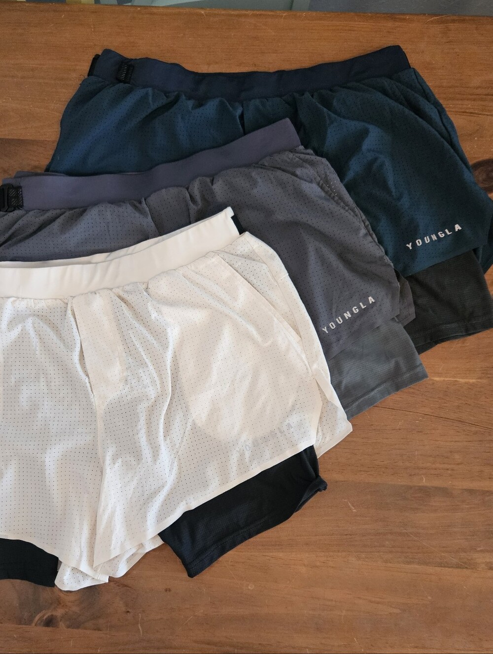 YoungLA Mens 2 in 1 Training Athletic Running Gym Workout Lot of 3 Pairs Size XL